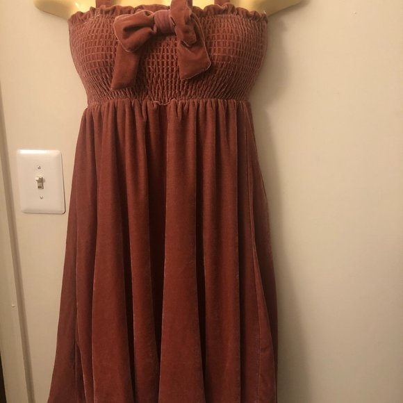 Muted Pink Handmade OOAK Ruched Fairy Dress Plush Fairycore Dusty Rose Y2K - Picture 3 of 9